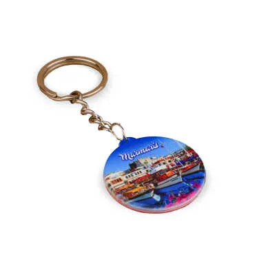 Wholesale Marmaris Themed Myros UV Square Keychain 42.3 mm - 13