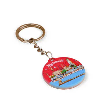 Wholesale Marmaris Themed Myros UV Square Keychain 42.3 mm - 3
