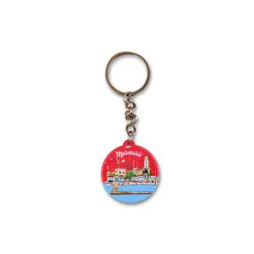Wholesale Marmaris Themed Myros UV Square Keychain 42.3 mm - 11