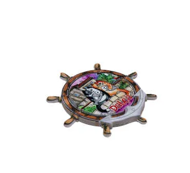 Wholesale Datça Themed Myros UV Rudder Shaped Refrigerator Magnet 82*82 mm - 10