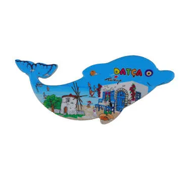 Wholesale Datça Themed Myros UV Dolphin Shaped Refrigerator Magnet 110*50 mm - 9