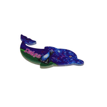 Wholesale Datça Themed Myros UV Dolphin Shaped Refrigerator Magnet 110*50 mm - 12