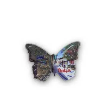Wholesale Datça Themed Myros UV Butterfly Shaped Refrigerator Magnet 80x58 mm - 5