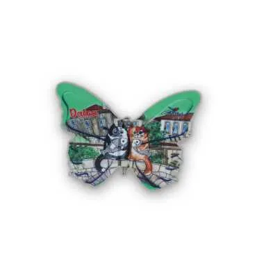 Wholesale Datça Themed Myros UV Butterfly Shaped Refrigerator Magnet 80x58 mm - 12