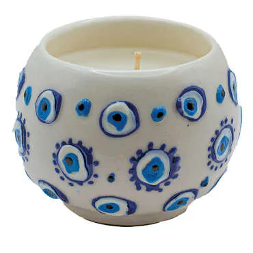 Nazar Themed Lace Candle 80X80X64 mm - 2