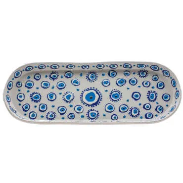 Evil Eye Themed Embossed Evil Eye Salad Plate 118X320X30 Mm