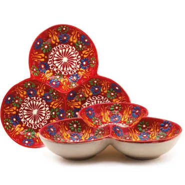 Dantel Üçlü Yuvarlak Çerezlik 21 Cm  - 2