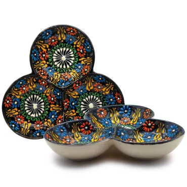 Dantel Üçlü Yuvarlak Çerezlik 21 Cm  - 3