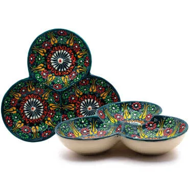 Dantel Üçlü Yuvarlak Çerezlik 21 Cm  - 4