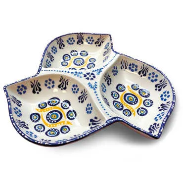 Özel Kabartma Nazar Üçlü Yaprak Çerezlik Büyük 22 Cm - 3