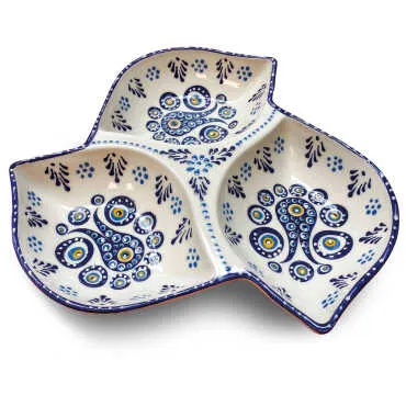 Özel Kabartma Nazar Üçlü Yaprak Çerezlik Büyük 22 Cm - 5