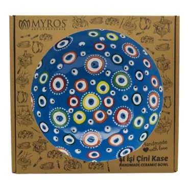 20 Cm Evil Eye Embossed Bowl Gift Box - (Mavi A)