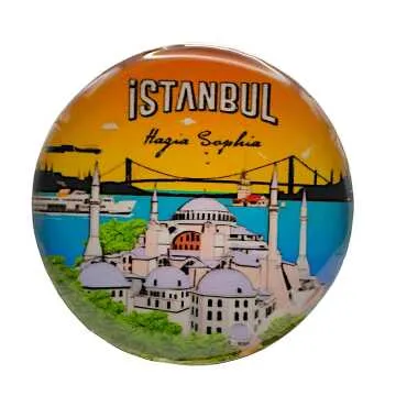 İstanbul Temalı Yuvarlak Myros Magnet 35 mm  - 2