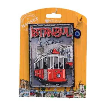 Istanbul Themed Wooden UV Printed Custom Backing Carded Fridge Magnet