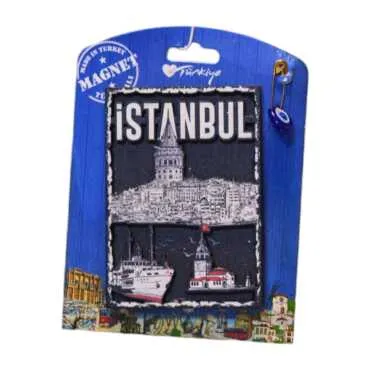 Toptan İstanbul Temalı Uv Baskılı Kartonetli Ahşap Magnet - 9