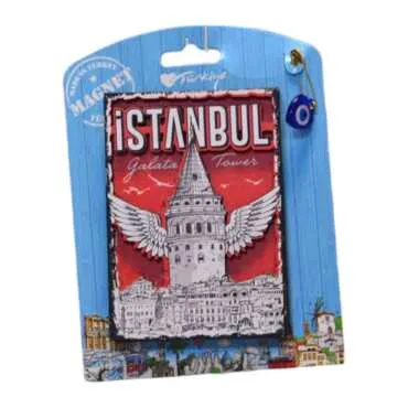 Toptan İstanbul Temalı Uv Baskılı Kartonetli Ahşap Magnet - 8