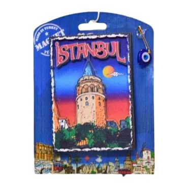 Toptan İstanbul Temalı Uv Baskılı Kartonetli Ahşap Magnet - 7