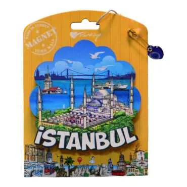 Toptan İstanbul Temalı Uv Baskılı Kartonetli Ahşap Magnet - 6