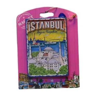 Toptan İstanbul Temalı Uv Baskılı Kartonetli Ahşap Magnet - 5