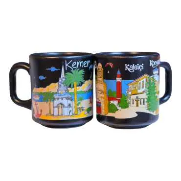 Kemer Themed Traditional Ceramic Cappuccino Mug - 2