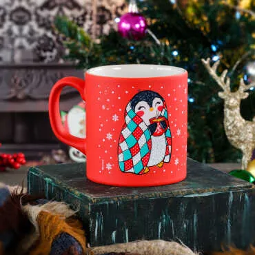Christmas Themed Ceramic Colorful Mug - 4