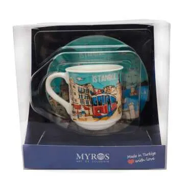 İstanbul Themed Christmas Porcelain Cup Set - 2