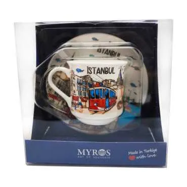 İstanbul Themed Christmas Porcelain Cup Set - 3