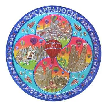 Cappadocia Themed Metallic Refrigerator Magnet 70mm - 2