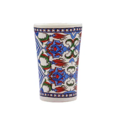 Iznik Themed Porcelain Screen Print Shot Glass