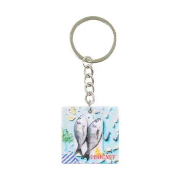 Edremit Themed UV Printed Square Keychain 40x108 mm - 2