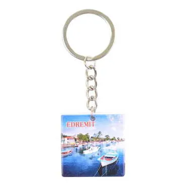 Edremit Themed UV Printed Square Keychain 40x108 mm - 3