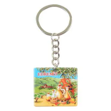 Edremit Themed UV Printed Square Keychain 40x108 mm - 5