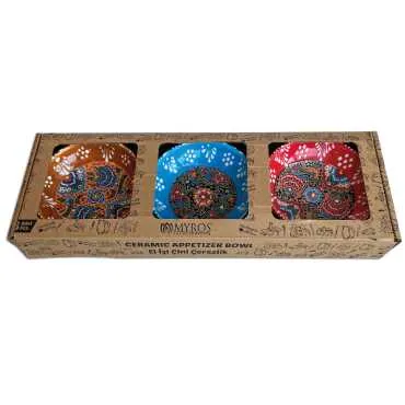 Çini Çerezlik 10 Cm Üçlü Set 