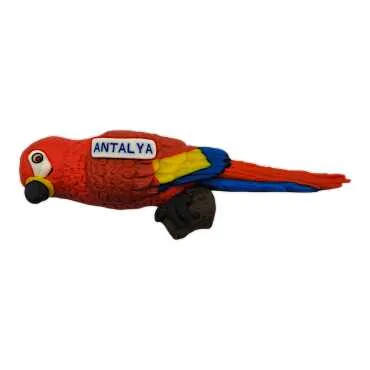 Antalya Themed Parrot on Branch Refrigerator Magnet - 2