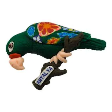 Antalya Themed Parrot on Branch Refrigerator Magnet - 3