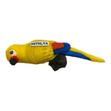 Antalya Themed Parrot on Branch Refrigerator Magnet - 4