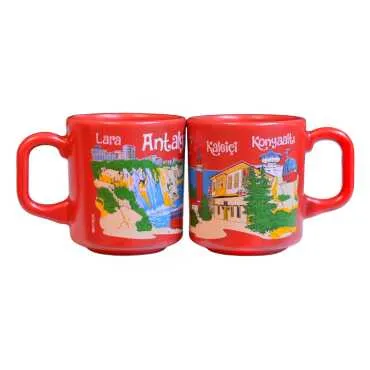 Antalya Themed Traditional Ceramic Cappuccino Mug - 2