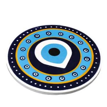 Toptan Nazar Temalı Büyük Yuvarlak Ni̇hale Seri̇grafi̇ - 8