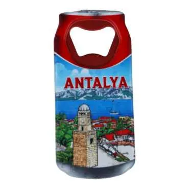 Antalya Themed Customised UV Printed Coca Cola Bottle Shape Plastic Base Bottle Opener 43x80 mm - 3