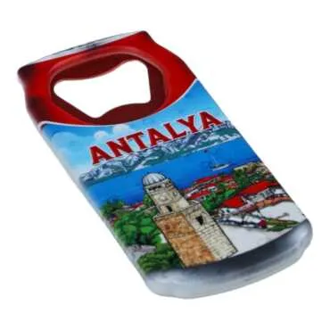 Antalya Themed Customised UV Printed Coca Cola Bottle Shape Plastic Base Bottle Opener 43x80 mm - 6