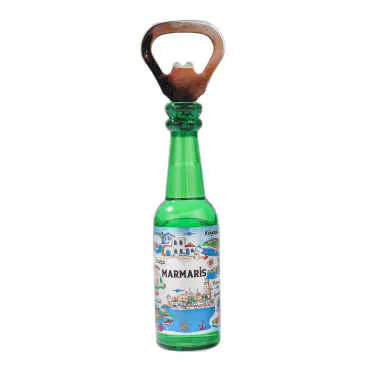 Marmaris Themed Metallic Bottle Opener Refrigerator Magnet