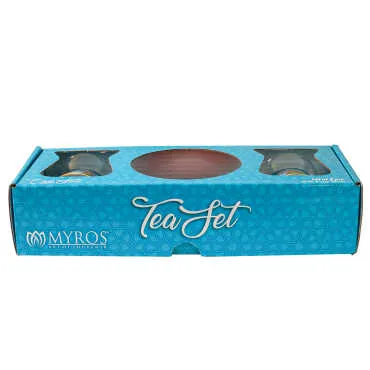 Belek Themed Myros Lux Colorful Twin Tea Set - 4