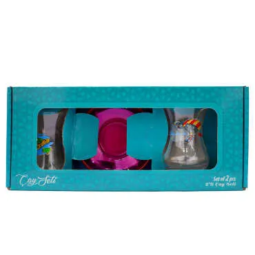 Fethiye Themed Myros Lux Colored Twin Tea Set