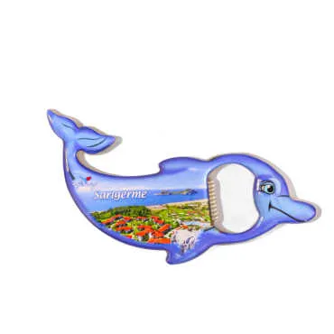 Sarıgerme Themed Myros Metal Dolphin Bottle Opener Refrigerator Magnet 102x67 mm