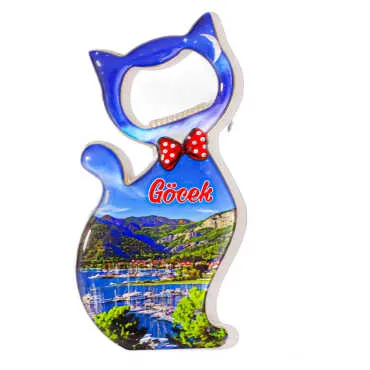 Gocek Themed Myros Metal Cat Bottle Opener Refrigerator Magnet 97x48 mm