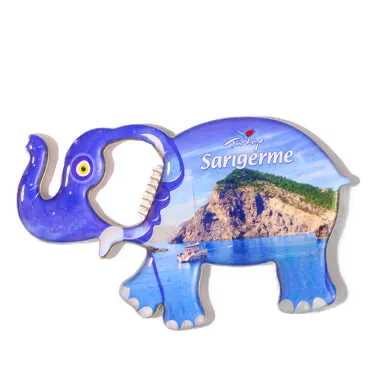 Sarıgerme Themed Myros Metal Elephant Bottle Opener Refrigerator Magnet 98x61 mm