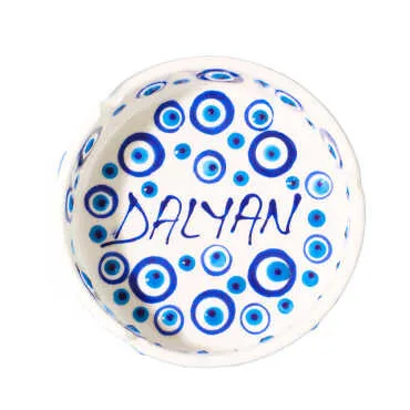 Dalyan Themed Large Pasabahce Ashtray Evil Eye