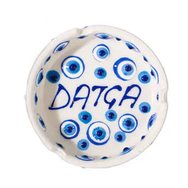 Datça Themed Large Pasabahce Ashtray Evil Eye