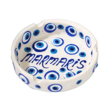 Marmaris Themed Large Pasabahce Ashtray Evil Eye - Standart - 2