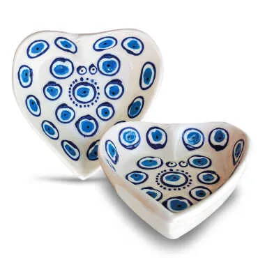 Embossed Nazar Heart Snack Bowl - Standart